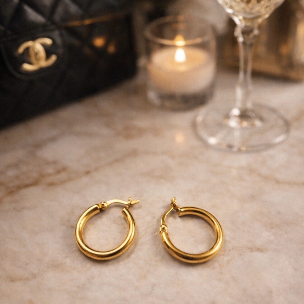 ✨ Sterling Silver Gold-Dipped Hoop Earrings ✨
